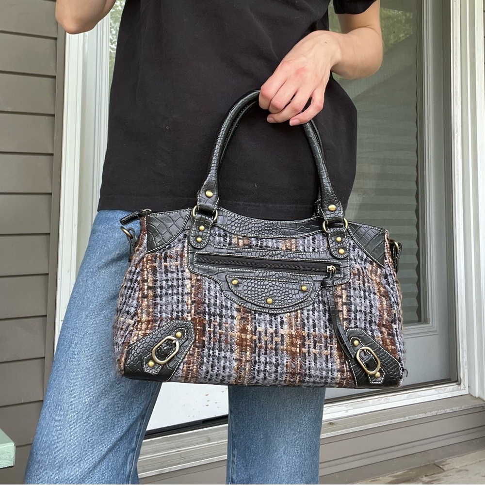 y2k Tweed Shoulder Bag